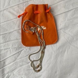 NWT Folli Follie Silver and Rose Gold Necklace